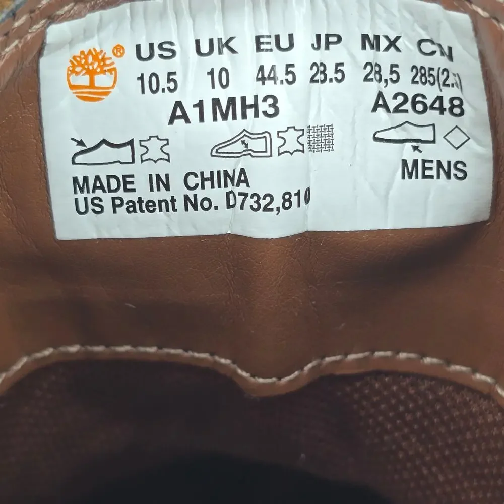 Timberland Boots Mens 10.5 M Brown Leather Casual Brogue Wingtip Lace Up Ankle